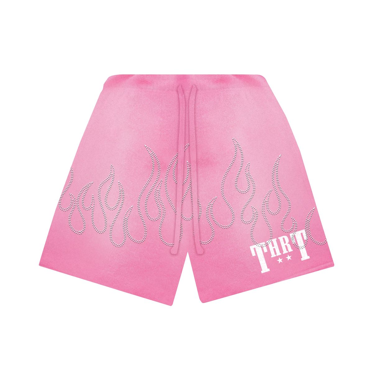 THRT Pink Flame Rhinestones Shorts