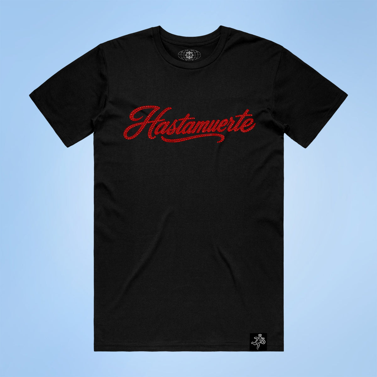 RED HM Praying Hands Rhinestone Tee F/B