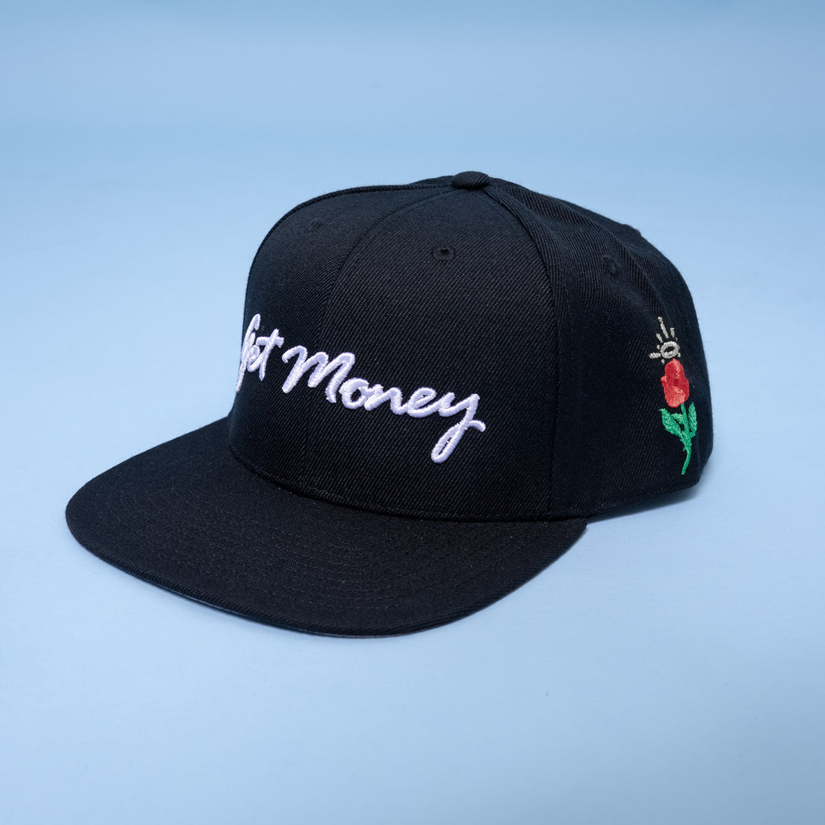 Get Money Rose Snapback - Black