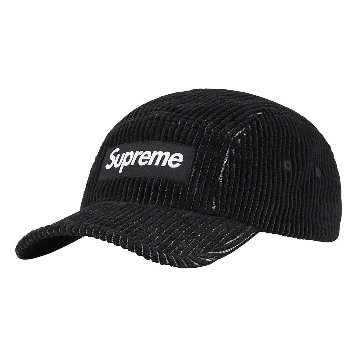 Supreme 2-Tone Corduroy Camp Cap- Black