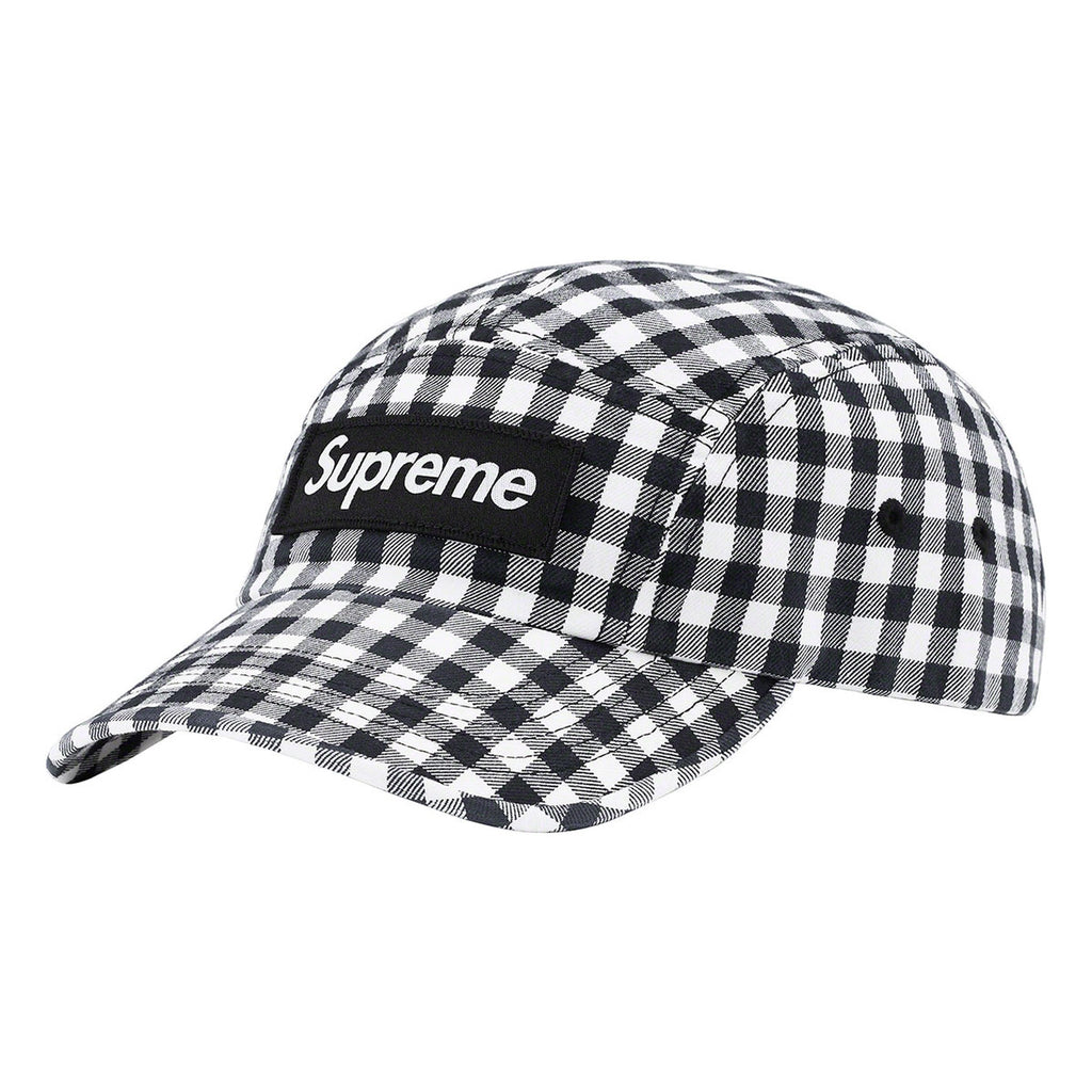 Supreme Gingham Camp Cap- Black