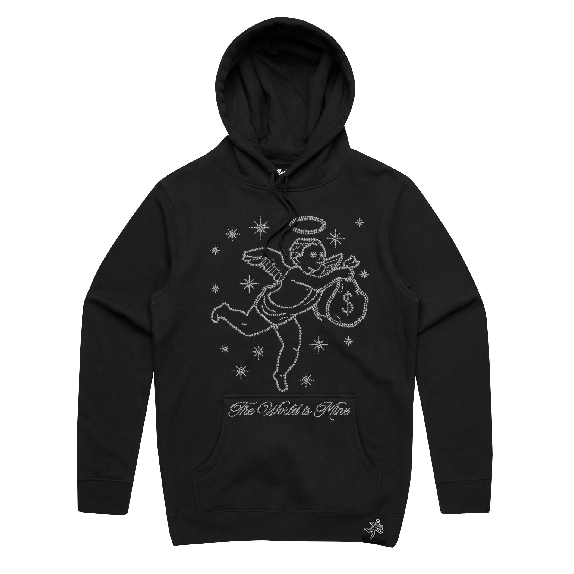 The World Is Mine Rhinestone Angel Hoodie - HW