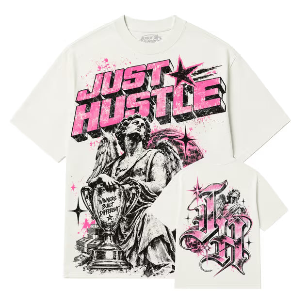 Just Hustle - Blessed Fortune - Vintage White Tee