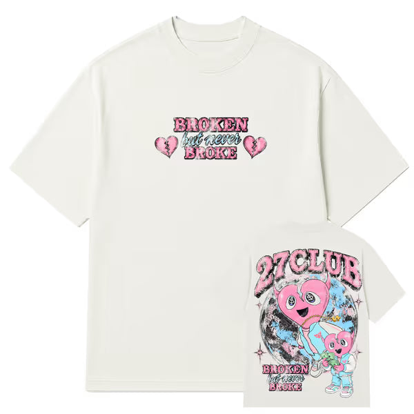 27 Club - Broke Hearts Full Pockets - Vintage White Tee