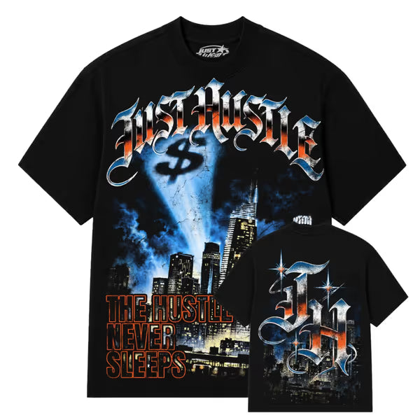 Just Hustle - City of Ambition - Jet Black Tee
