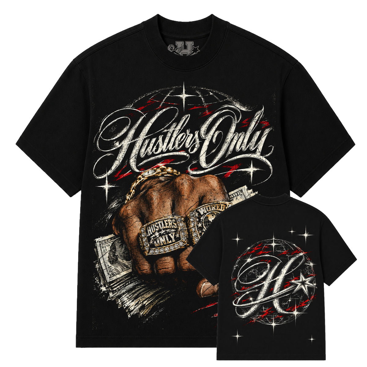Hustlers Only - Count It Up - Jet Black Tee