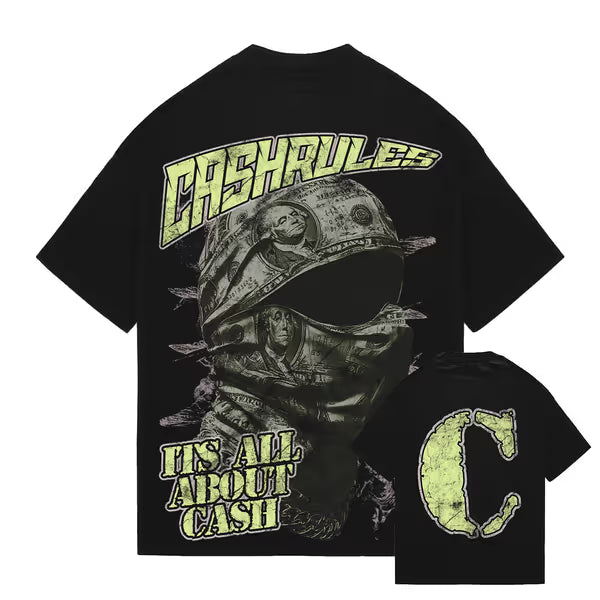 Cash Rules - Face Value - Jet Black Tee
