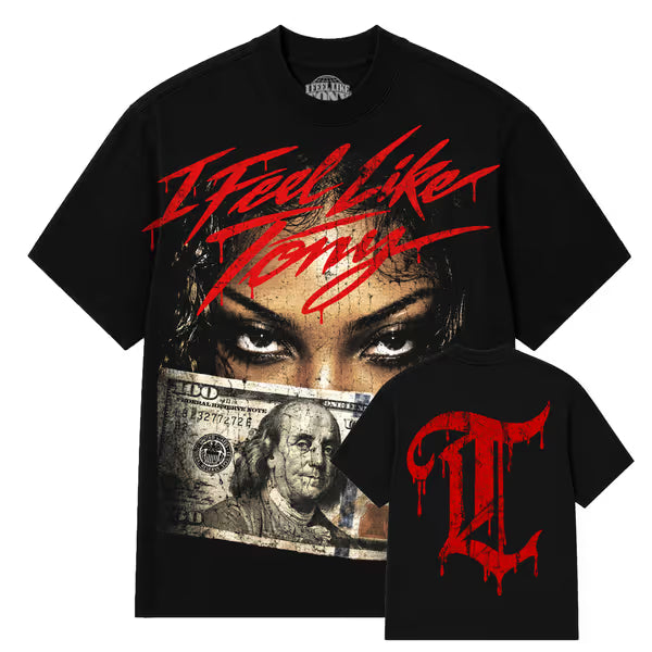 I Feel Like Tony - Money Gaze - Jet Black Tee