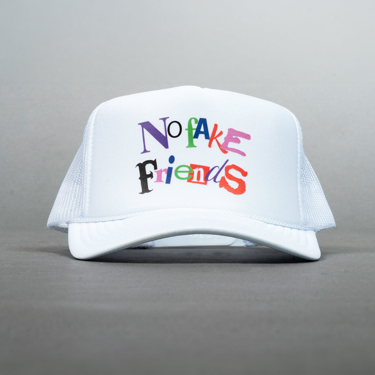 No Fake Friends Trucker Hat - White