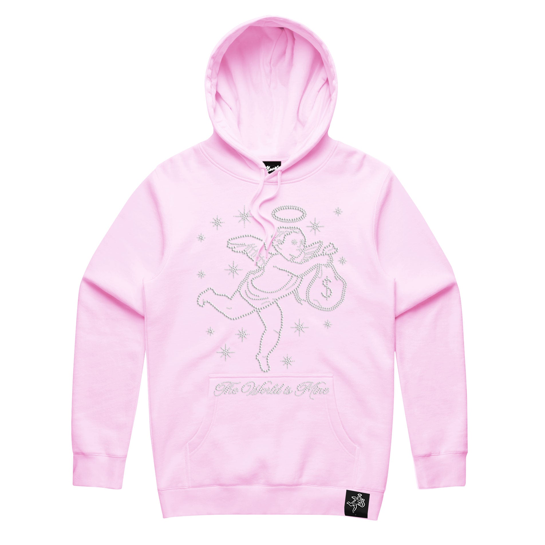 The World Is Mine Rhinestone Angel Hoodie - HW