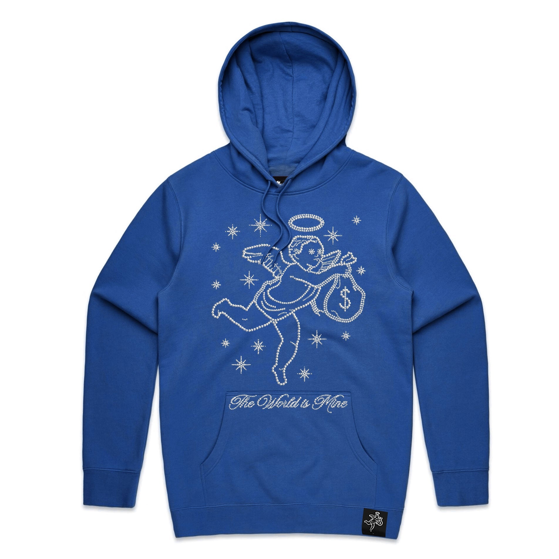 The World Is Mine Rhinestone Angel Hoodie - HW