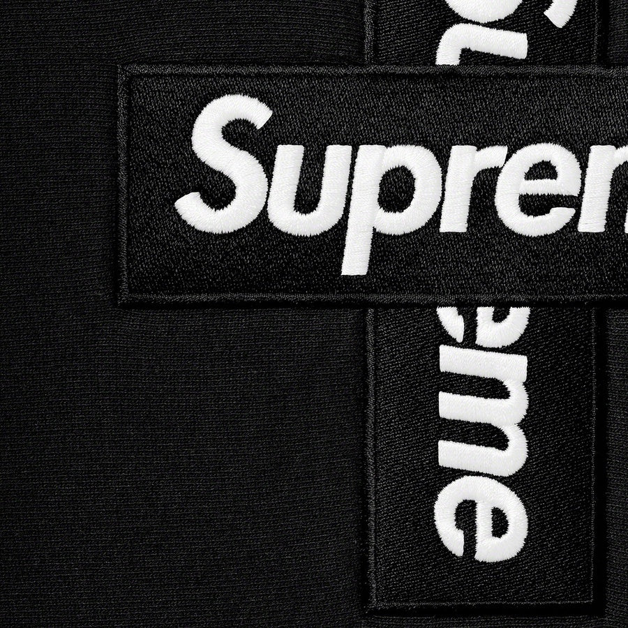 Supreme Cross Box Logo Hooded Sweatshirt- Black