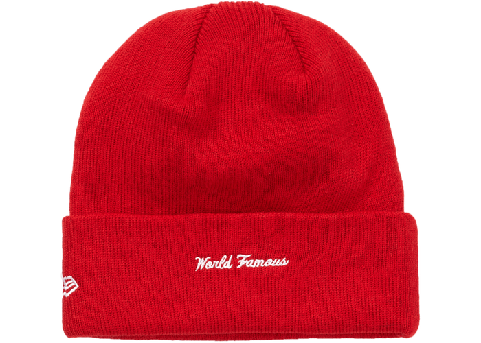 Supreme New Era Box Logo Beanie (FW18)- Red