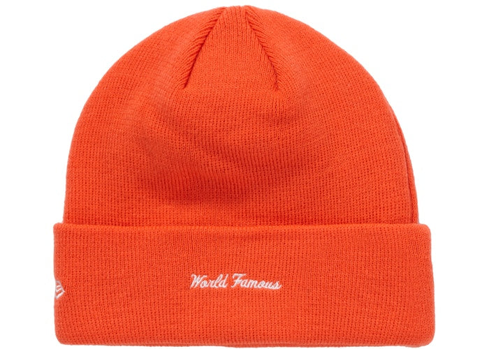 Supreme New Era Box Logo Beanie (FW18)- Bright Coral