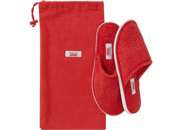 Supreme Frette Slippers- Red