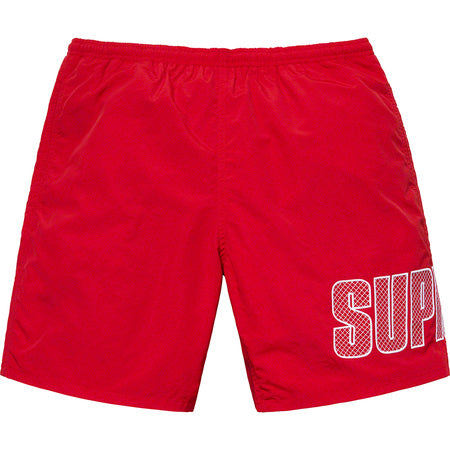 Supreme Logo Applique Water Short- Red
