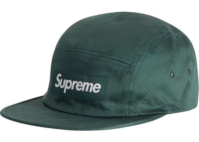 Supreme Jacquard Logos Twill Camp Cap- Forest Green