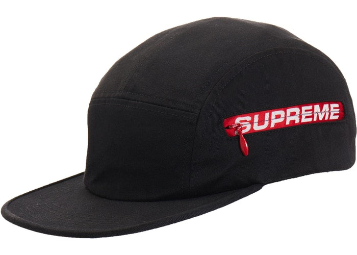 Supreme Side Zip Camp Cap (SS19)- Black