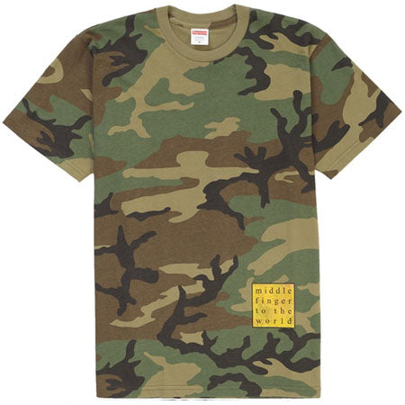 Supreme Middle Finger to the World Tee- Woodland Camo