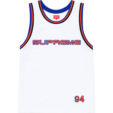 Supreme Rhinestone Basketball Jersey- White