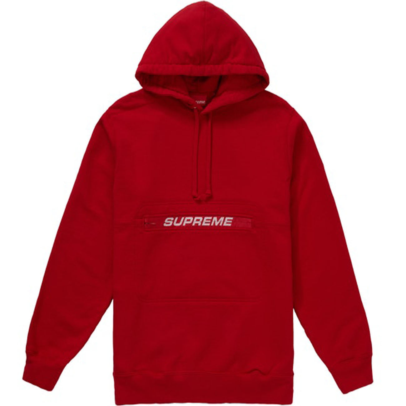 Supreme Zip Pouch Hooded Sweatshirt- Red