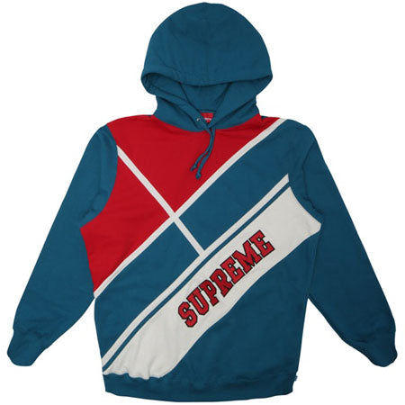 Supreme Diagonal Hooded Sweatshirt- Dark Aqua