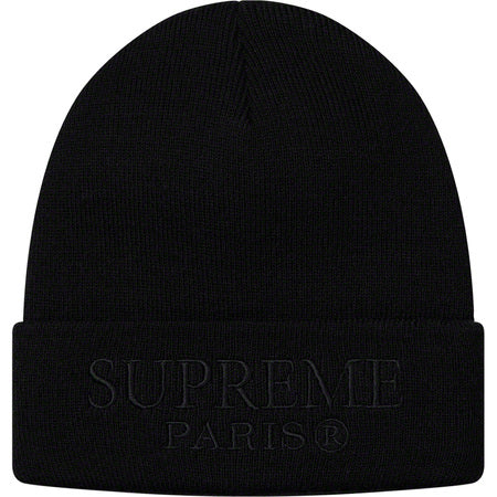 Supreme Tonal Logo Beanie- Black