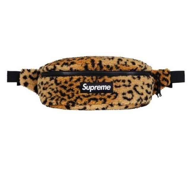Supreme Leopard Fleece Waist Bag