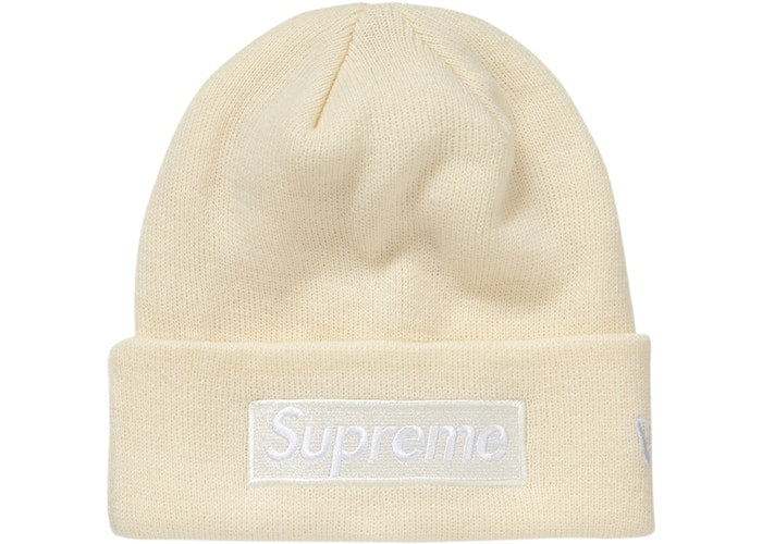 Supreme New Era Box Logo Beanie (FW18)- Natural