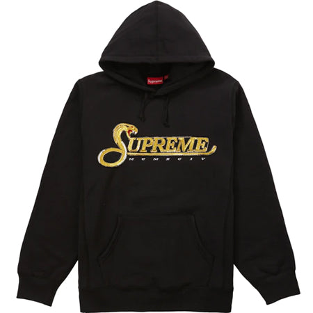 Supreme Sequin Viper Hooded Sweatshirt Black