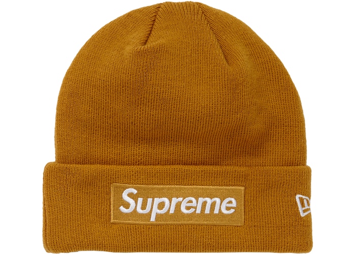 Supreme New Era Box Logo Beanie (FW18)- Mustard