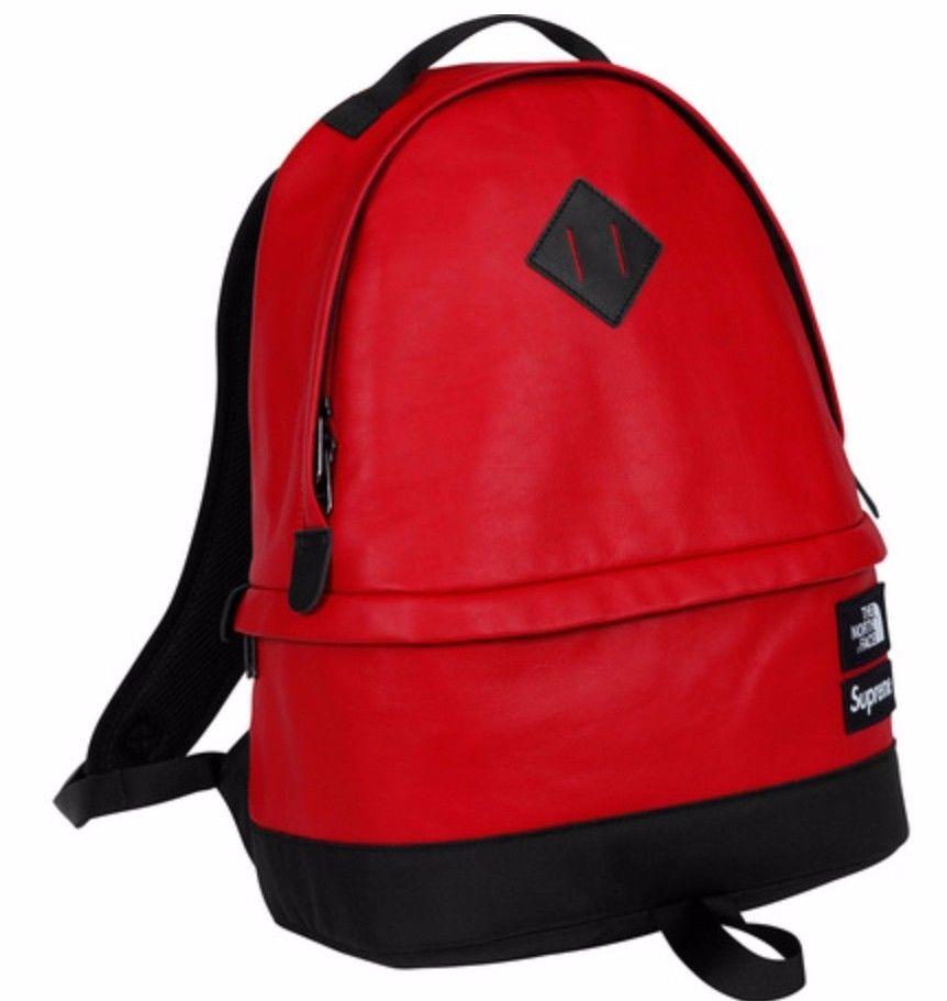 Supreme North Face Leather Day pack - Red