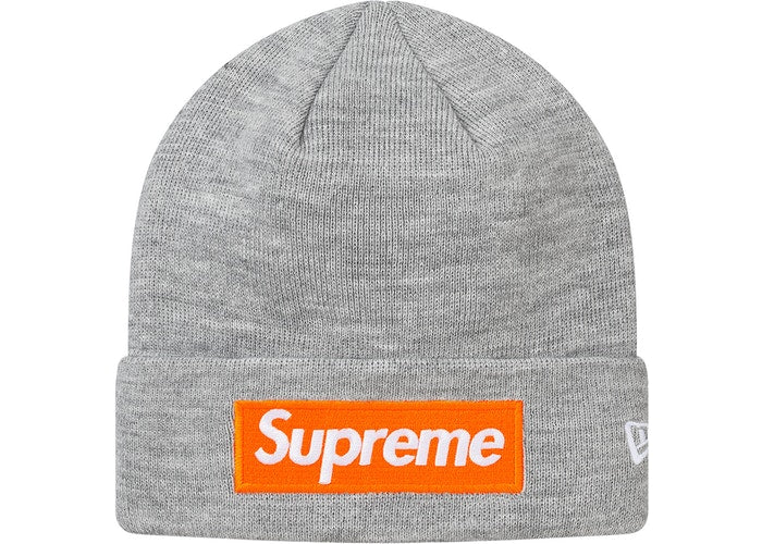 Supreme New Era Box Logo Beanie (FW17)- Heather Grey