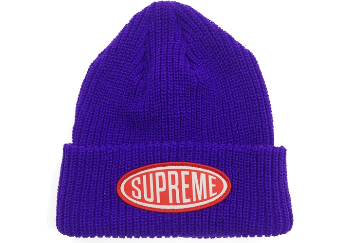 Supreme Oval Patch Beanie- Purple