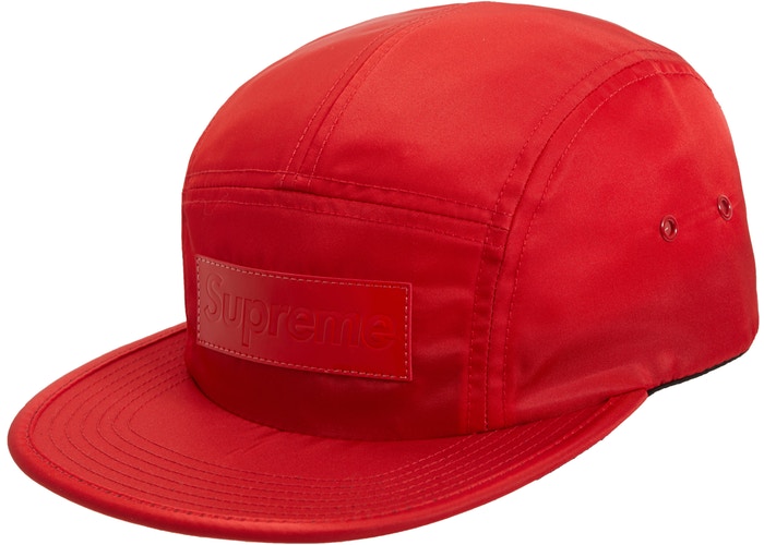 Supreme Patent Leather Patch Camp Cap- Red