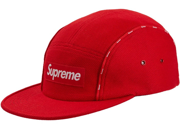 Supreme Pique Piping Camp Cap- Red