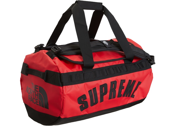 Supreme The North Face Arc Logo Small Base Camp Duffle Bag- Red