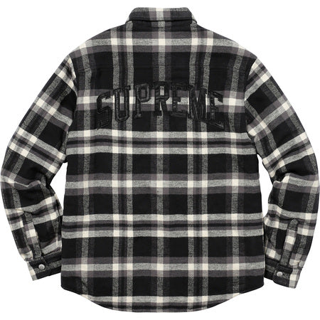 SUPREME Quilted Arc Logo Flannel Shirt - Black