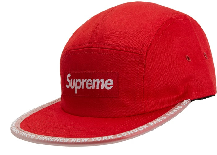 Supreme Worldwide Visor Tape Camp Cap- Red