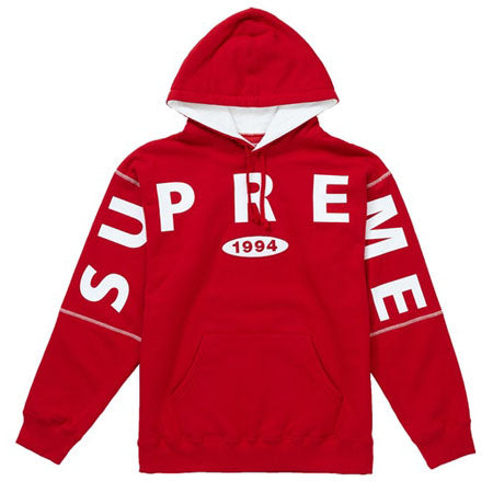 Supreme Spread Logo Hooded Sweatshirt- Red