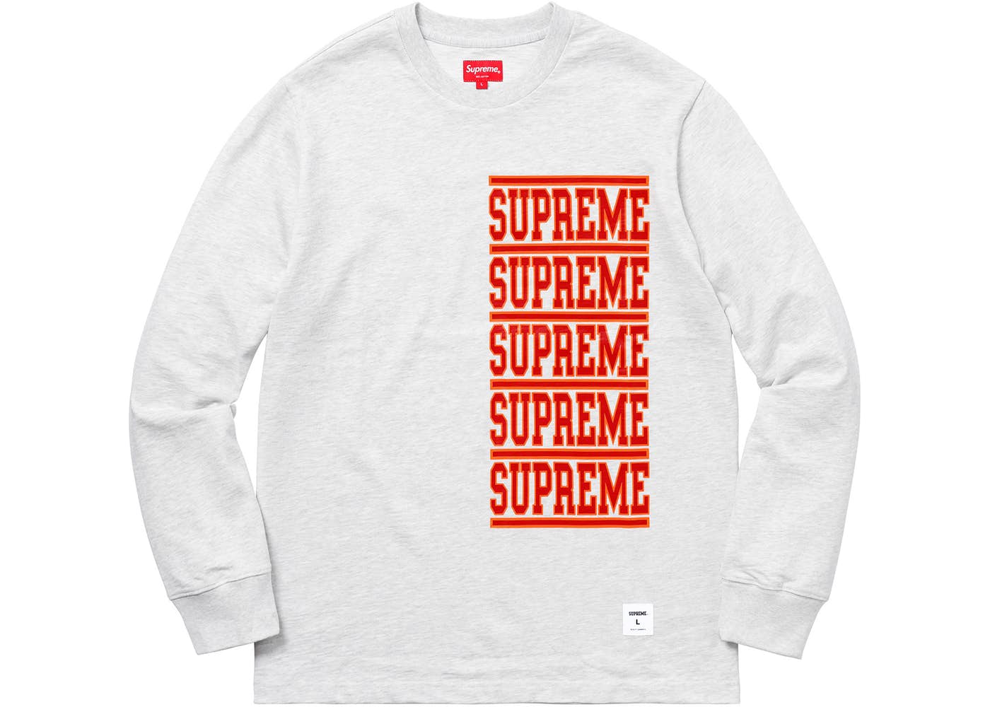 Supreme Stacked L/S Top- Ash Grey
