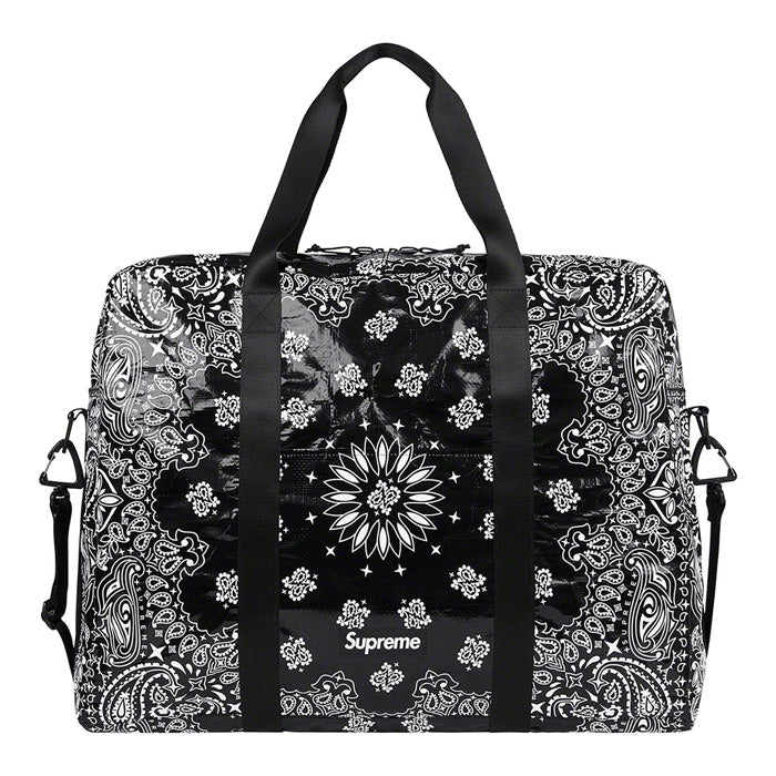 Supreme Bandana Tarp Large Duffle Bag- Black
