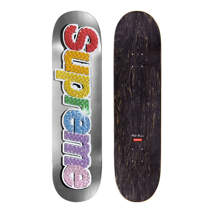 Supreme Bling Box Logo Skateboard- Platinum