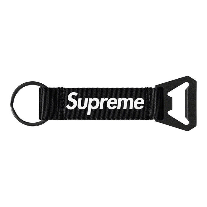 Supreme Bottle Opener Webbing Keychain- Black