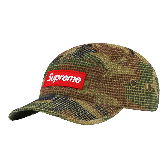 Supreme Camo Grid Velvet Camp Cap- Woodland Camo