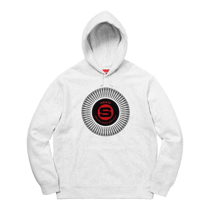 Supreme Chenille Applique Hooded Sweatshirt- Ash Grey