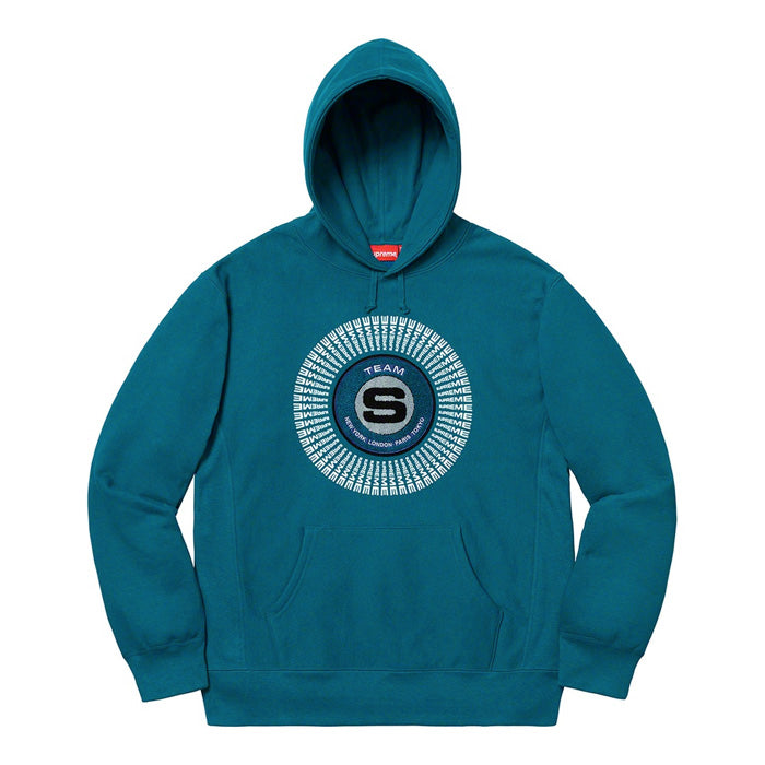 Supreme Chenille Applique Hooded Sweatshirt- Marine Blue