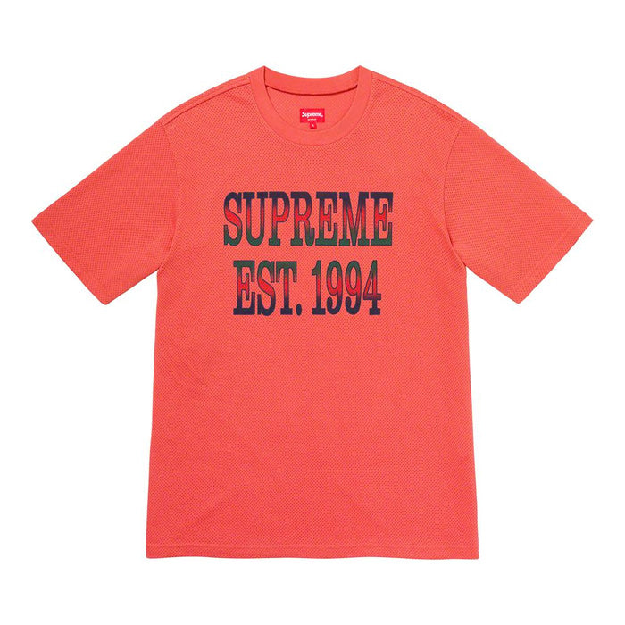 Supreme Cotton Mesh Gradient Logo S/S Top- Dark Coral