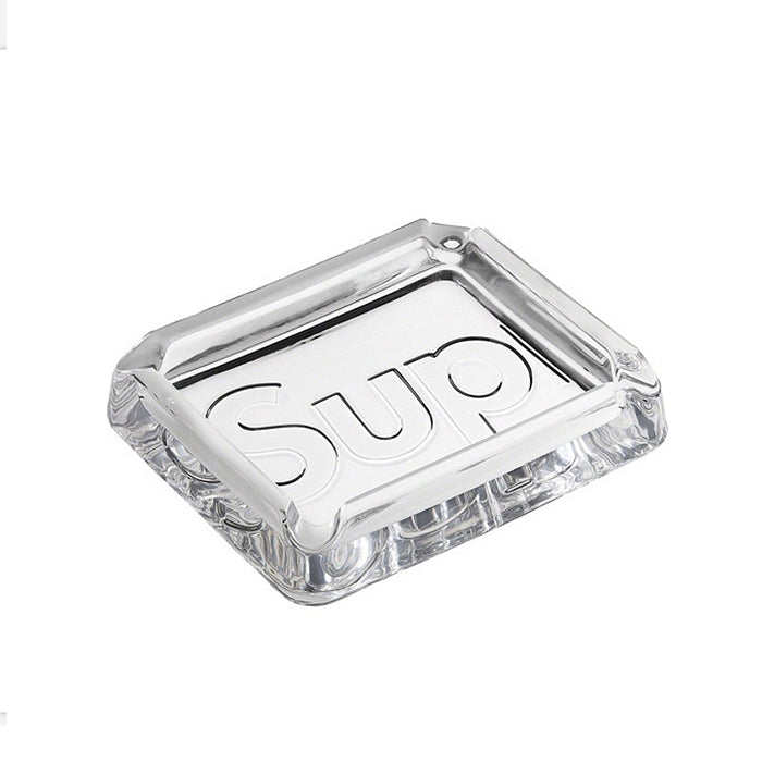 Supreme Debossed Glass Ashtray- Clear