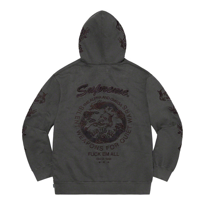 Supreme Dragon Overdyed Hooded Sweatshirt- Black